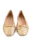 Shop_Vanilla Moon_Gold Yulia Basket Woven Ballerinas _at_Aza_Fashions