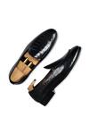 Shop_Wednesday Lifestyle_Black Textured New York Belgian Loafers _at_Aza_Fashions