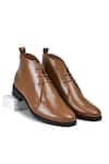 Buy_Wednesday Lifestyle_Brown Plain Philip Leather Chukka Boots _at_Aza_Fashions