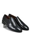 Buy_Wednesday Lifestyle_Black Textured Roy Patent Leather Loafers _at_Aza_Fashions
