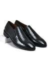 Buy_Wednesday Lifestyle_Black Textured Roy Leather Half Loafers _at_Aza_Fashions
