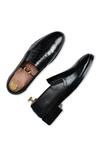 Shop_Wednesday Lifestyle_Black Textured Roy Leather Half Loafers _at_Aza_Fashions