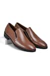 Buy_Wednesday Lifestyle_Brown Plain Roy Leather Loafers _at_Aza_Fashions