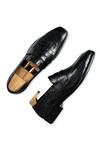 Shop_Wednesday Lifestyle_Black Cut Work Arnold Croc Leather Penny Loafers _at_Aza_Fashions