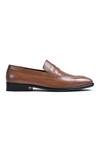 Wednesday Lifestyle_Brown Arnold Leather Cutout Strap Penny Loafers _Online_at_Aza_Fashions