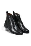Buy_Wednesday Lifestyle_Black Dexter Croc Genuine Leather Derby Boots _at_Aza_Fashions