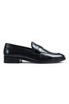 Wednesday Lifestyle_Black George Appron Croc Leather Penny Loafers _Online_at_Aza_Fashions