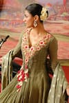 Onaya Green Crepe, Chiffon Tassels, Embroidery Floral Thread Anarkali With Dupatta Online at Aza Fashions Onaya_Green Crepe, Chiffon Tassels, Embroidery Floral Thread Anarkali With Dupatta _Online_at_Aza_Fashions
