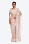 Buy_Onaya_Pink Organza Embroidered Pearl Round Saree With Blouse _at_Aza_Fashions