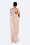 Shop_Onaya_Pink Organza Embroidered Pearl Round Saree With Blouse _at_Aza_Fashions