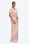 Buy_Onaya_Pink Organza Embroidered Pearl Round Saree With Blouse _Online_at_Aza_Fashions