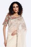 Shop_Onaya_Ivory Organza Embroidered Resham Round Sequin Scatter Saree With Blouse _Online_at_Aza_Fashions