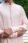 Buy_Philocaly_Pink Cotton Tussar Embroidered Floral Suman Placement Kurta _Online_at_Aza_Fashions