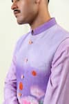 Philocaly_Purple Linen Printed Abstract Swapn Bundi _at_Aza_Fashions