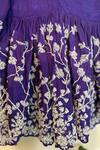 Buy_Rage Attire-Sweta Saria_Purple Bamberg Silk Embroidered Pearl Floral Peplum Top And Lehenga Set _Online_at_Aza_Fashions