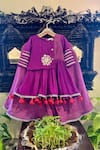 Buy_Rage Attire-Sweta Saria_Purple Kota Doriya Embroidered Zari Hand Lehenga Set _at_Aza_Fashions