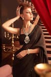 Buy_Seema Thukral_Black Georgette Embellished Sequin Sweetheart Kamli Border Saree With Blouse _Online_at_Aza_Fashions