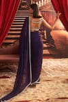 Seema Thukral_Purple Georgette Embellished Desi Girl Mirrorwork Border Saree With Blouse _Online_at_Aza_Fashions