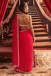 Seema Thukral_Pink Georgette Embellished Sequin Notched Ruby Mirror Saree With Blouse _Online_at_Aza_Fashions