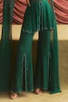 Shop_Seema Thukral_Emerald Green Georgette Seema Floral Peplum Kurta With Slit Flared Pant _Online_at_Aza_Fashions