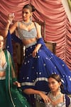 Shop_Seema Thukral_Blue Georgette Embroidery Mirror Sweetheart Neck Chameli Work Lehenga Set _at_Aza_Fashions