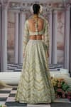 Shop_Nidhika Shekhar_Gold Organza Embroidery Sequins Sweetheart Aphrodite Goddess Bridal Lehenga Set _at_Aza_Fashions