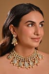 Buy_Raga Baubles_Gold Plated Kundan Meenakari Drop Pattern Choker Set _at_Aza_Fashions