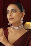 SWABHIMANN_Red Polki Vine Studded Choker Set _at_Aza_Fashions