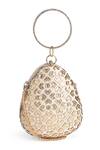 Buy_Richa Gupta_Gold Embroidery Geometric Cutwork Clutch _at_Aza_Fashions