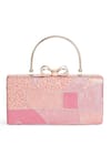 Richa Gupta_Pink Embroidery Sequin Clutch _Online_at_Aza_Fashions