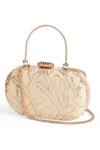 Buy_Richa Gupta_Gold Embroidery Abstract Sequin Clutch _at_Aza_Fashions