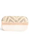 Shop_Richa Gupta_Gold Embroidery Chevron Clutch _Online_at_Aza_Fashions