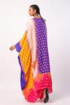 Shop_Swati Vijaivargie_Multi Color Silk Printed Abstract Floral V-neck Veda Kaftan _at_Aza_Fashions