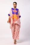 Buy_Swati Vijaivargie_Ivory Silk Printed Mandala Band Pansy Kaftan With Pant _at_Aza_Fashions