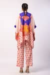 Shop_Swati Vijaivargie_Ivory Silk Printed Mandala Band Pansy Kaftan With Pant _at_Aza_Fashions