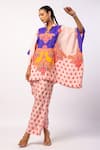 Swati Vijaivargie_Ivory Silk Printed Mandala Band Pansy Kaftan With Pant _Online_at_Aza_Fashions