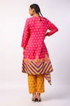 Shop_Swati Vijaivargie_Fuchsia Silk Printed Mandala Nalini Asymmetric Kurta With Pant _at_Aza_Fashions