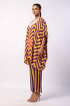 Buy_Swati Vijaivargie_Purple Kaftan Silk Printed Mandala Notched Pansy Stripe With Pant _Online_at_Aza_Fashions