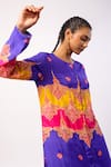 Shop_Swati Vijaivargie_Purple Silk Printed Flower Round Kevda Kurta With Pant _Online_at_Aza_Fashions