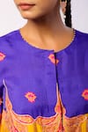 Swati Vijaivargie_Purple Silk Printed Flower Round Kevda Kurta With Pant _at_Aza_Fashions