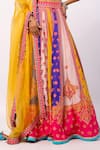 Swati Vijaivargie_Multi Color Blouse And Lehenga Silk Printed Floral V-neck Vaani Set _Online_at_Aza_Fashions