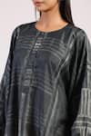 Swati Vijaivargie_Black Silk Geometric Round Pattern Kaftan _at_Aza_Fashions