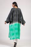 Shop_Swati Vijaivargie_Black Silk Geometric Round Pattern Kaftan And Pant Set _at_Aza_Fashions