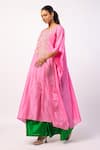 Swati Vijaivargie_Pink Silk Embroidered Resham Notched Round Kaftan With Gharara _Online_at_Aza_Fashions