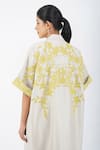 Diva by Sangeeta Ranka_White Chanderi Applique Mandarin Collar Foliage Jacket _Online_at_Aza_Fashions