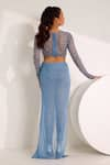 Silky Bindra_Blue Soft Net Embellished Elvi Snowflake Attached Skirt Leggings With Top _Online_at_Aza_Fashions