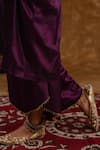 Ekavira_Purple Silk Embellished Coin Round Shaira Kurta Wrap Palazzo Set _at_Aza_Fashions