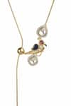 Vasundhara_Gold Plated Cz Zoya Parrot Studded Chain Necklace _Online_at_Aza_Fashions