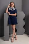 Buy_Hoity Moppet_Blue Luxury Crepe Embroidered Stone Midnight Chaos Dress _at_Aza_Fashions