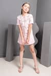 Buy_Hoity Moppet_Pink Satin Embroidered Bow Camille Dress _Online_at_Aza_Fashions